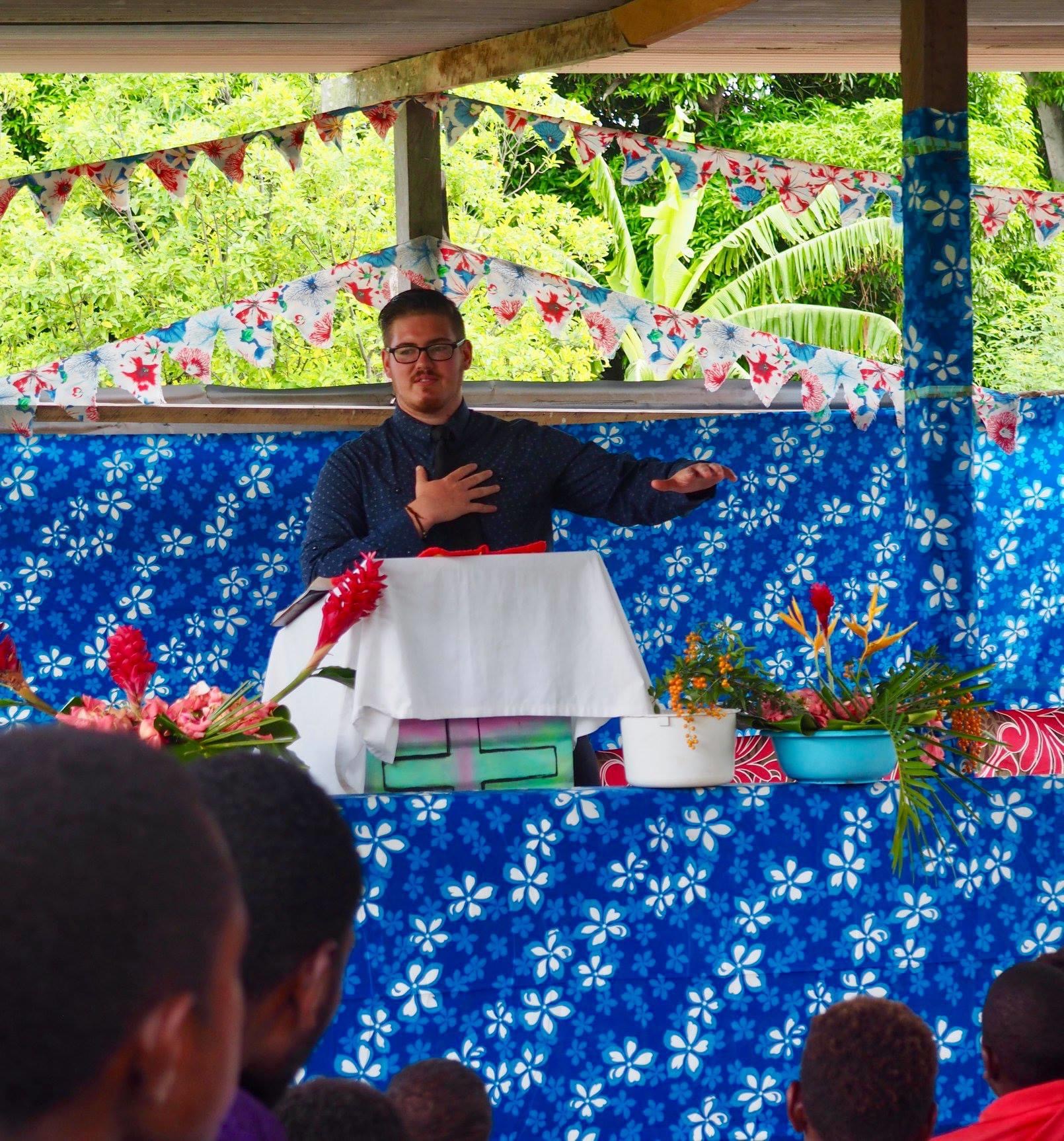 Zechariah Cunningham Preaching in Vanuatu